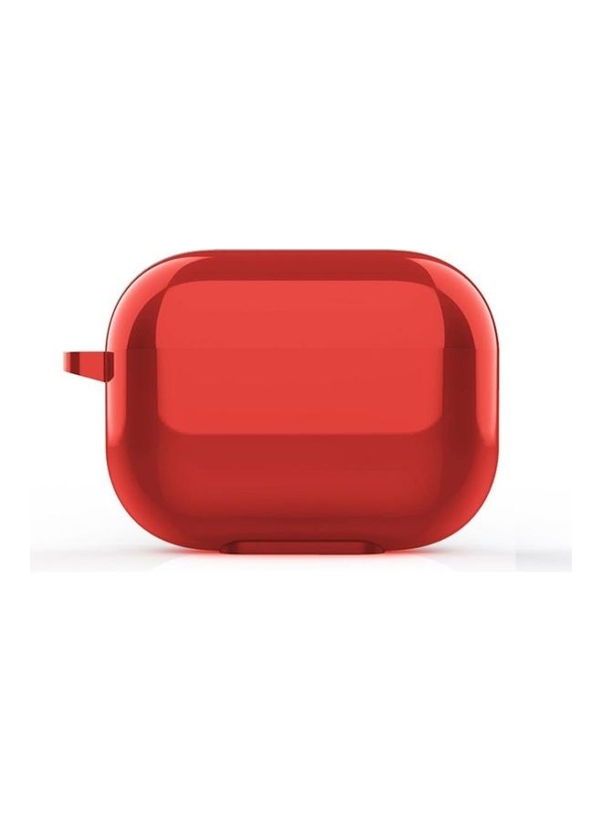 بي جي إم غطاء حماية واقي مضاد للصدمات مصنوع من السيليكون السائل لسماعات أذن أبل آيربودز 3 أحمر