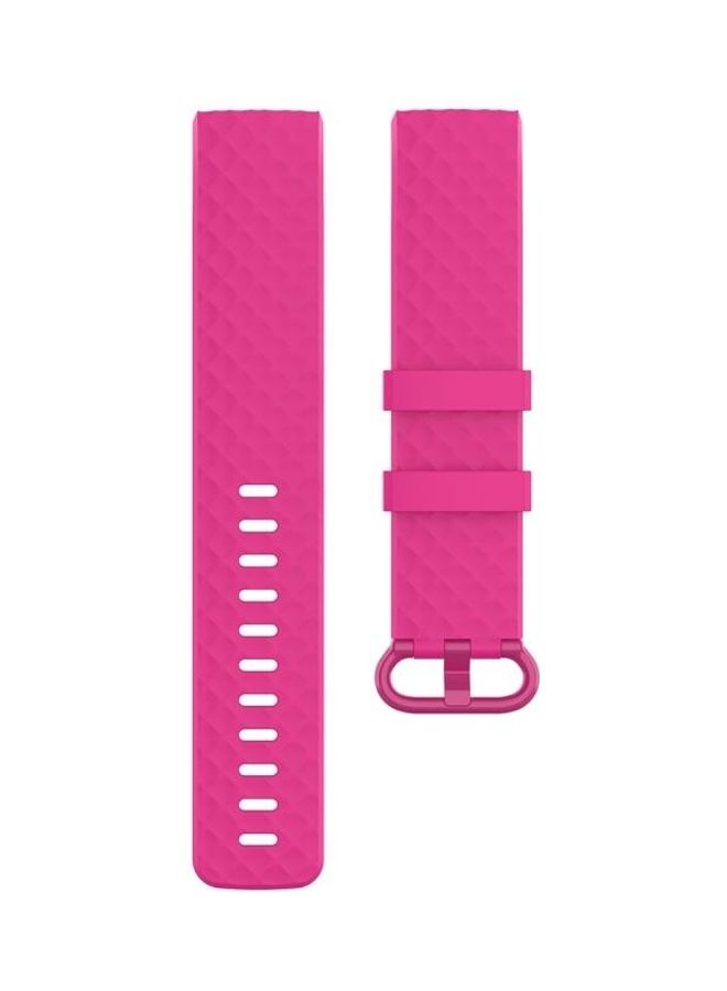 BGM Color Buckle TPU Wrist Strap Watch Band For Fitbit Charge 4 / Charge 3 / Charge 3 SE Rose Red - Image 2