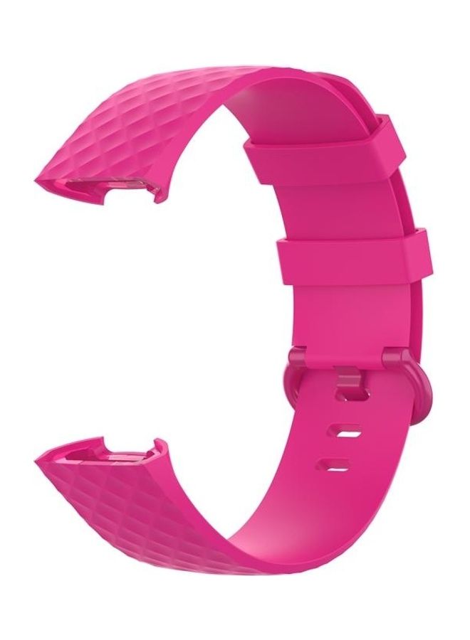 BGM Color Buckle TPU Wrist Strap Watch Band For Fitbit Charge 4 / Charge 3 / Charge 3 SE Rose Red - Image 3