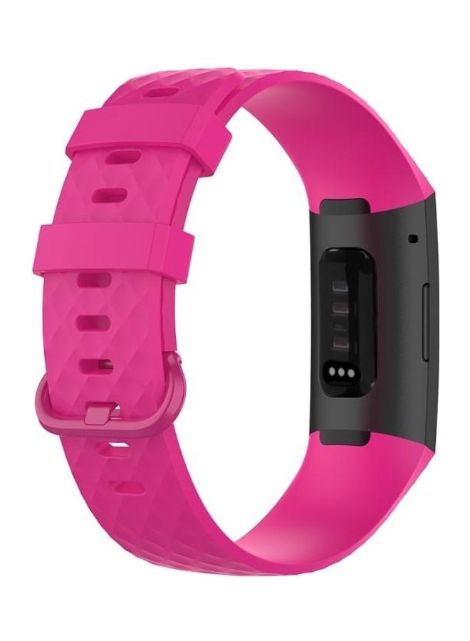 BGM Color Buckle TPU Wrist Strap Watch Band For Fitbit Charge 4 / Charge 3 / Charge 3 SE Rose Red - Image 4