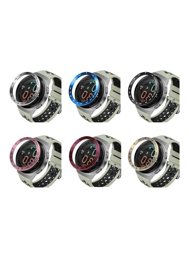 BGM Stainless Steel Bezel Ring For Huawei Watch GT2e Smart Watch Wine Red Ring Black Lettering  - Image 3