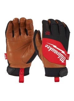 9 (L) Hybrid Leather Gloves Brown/Red/Black 25 x 18 x 3.1cm - v1631113951/N50686753A_1