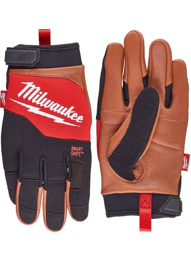 Milwaukee 9 (L) Hybrid Leather Gloves Brown/Red/Black 25 x 18 x 3.1cm  - Image 2