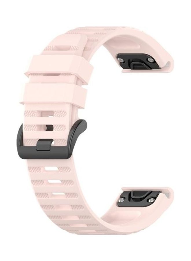 BGM Replacement Wrist Strap Band with Plastic Button For Garmin Fenix 6 22mm Light Pink - Image 3