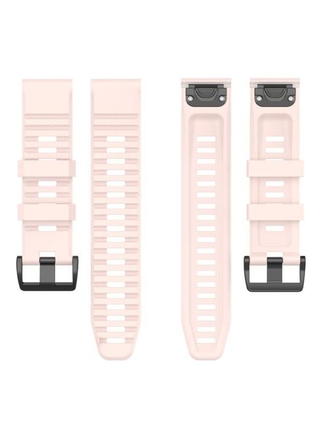 BGM Replacement Wrist Strap Band with Plastic Button For Garmin Fenix 6 22mm Light Pink - Image 5