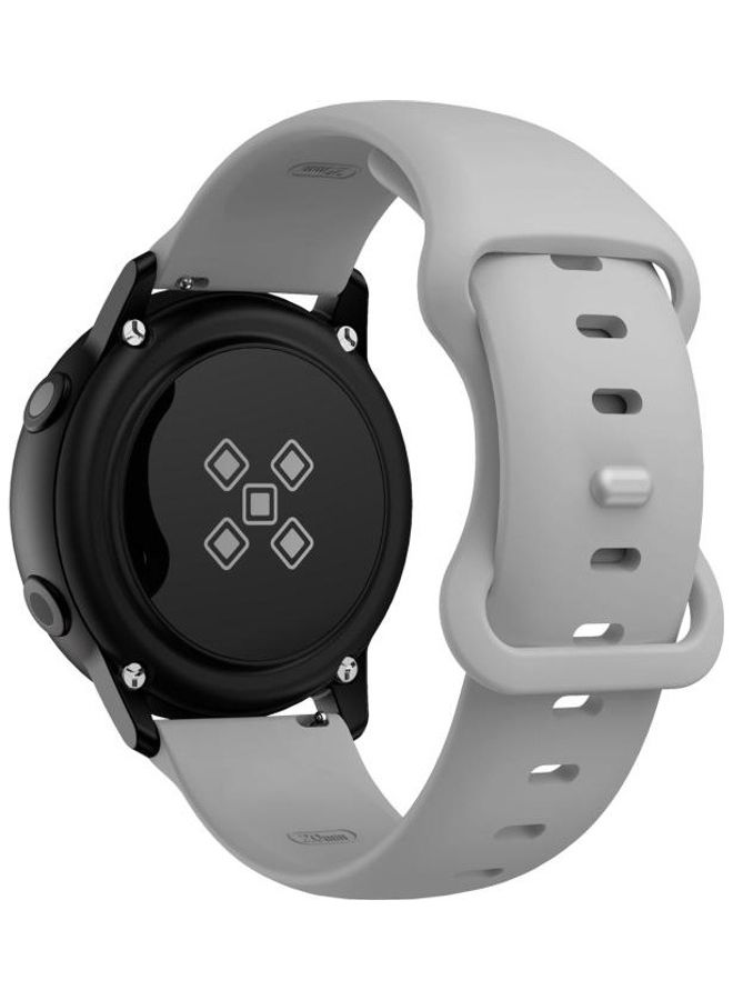 BGM Butterfly Buckle Silicone Replacement Strap Watchband 22mm For Samsung Galaxy Watch Active 3 45mm Grey - Image 4