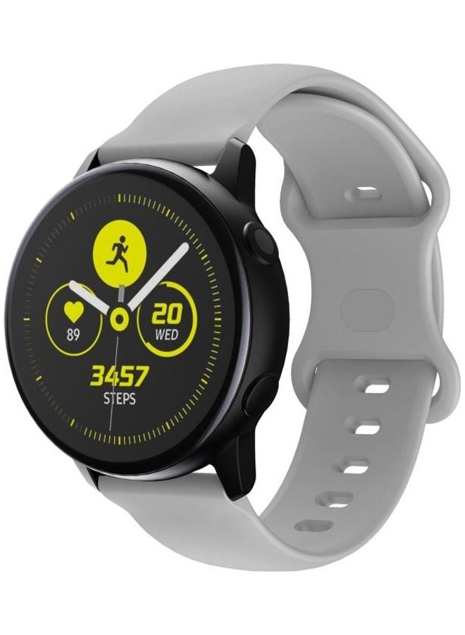 BGM Butterfly Buckle Silicone Replacement Strap Watchband 22mm For Samsung Galaxy Watch Active 3 45mm Grey - Image 3