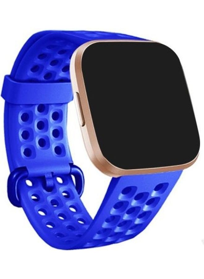 BGM Breathable Silicone Watch Band For FITBIT Versa 2 Blue