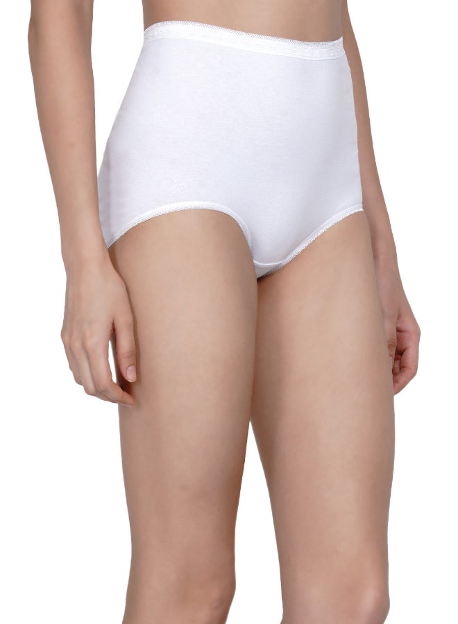 Miss London High Waisted Soft Panty White  - Image 3
