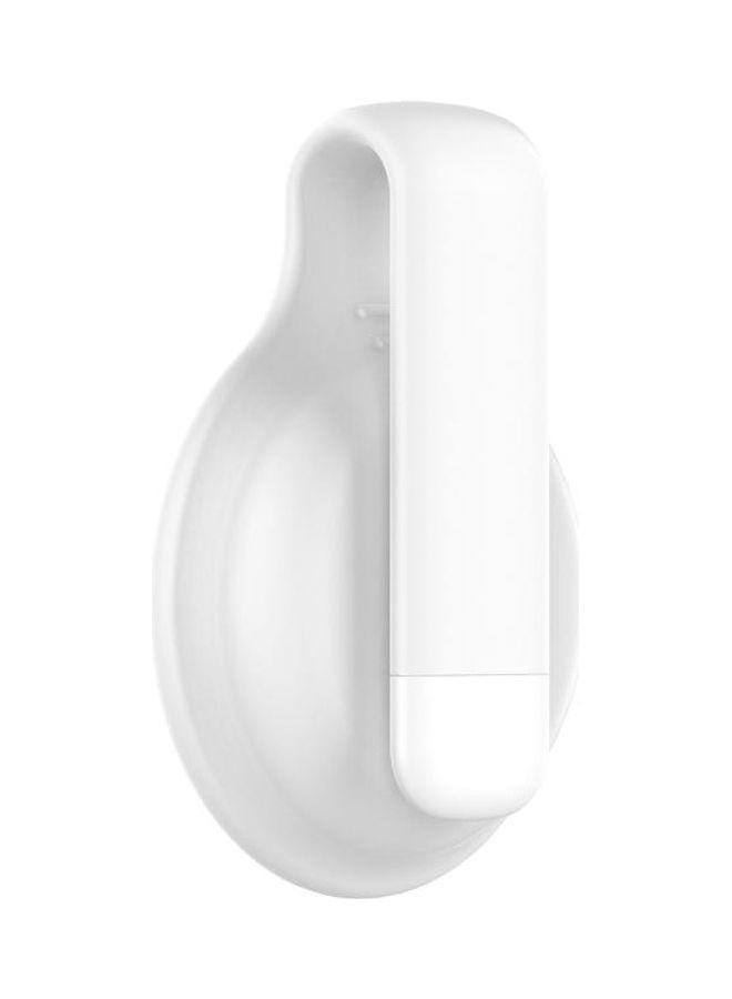 BGM - For Apple AirTag Silica Gel Anti-Scratch Shockproof Protective Cover Soft Case with Steel Clip White - Image 1