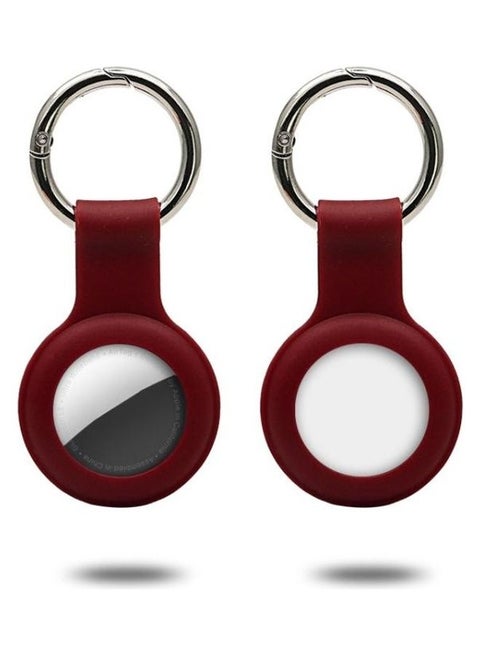 Silicone Case with Keychain Ring for Apple AirTag Red