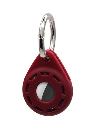 Silica Gel Anti-Scratch Shockproof Protective Cover Soft Case with Keychain Ring Loop For Apple AirTag Red - v1631114154/N50686563A_1