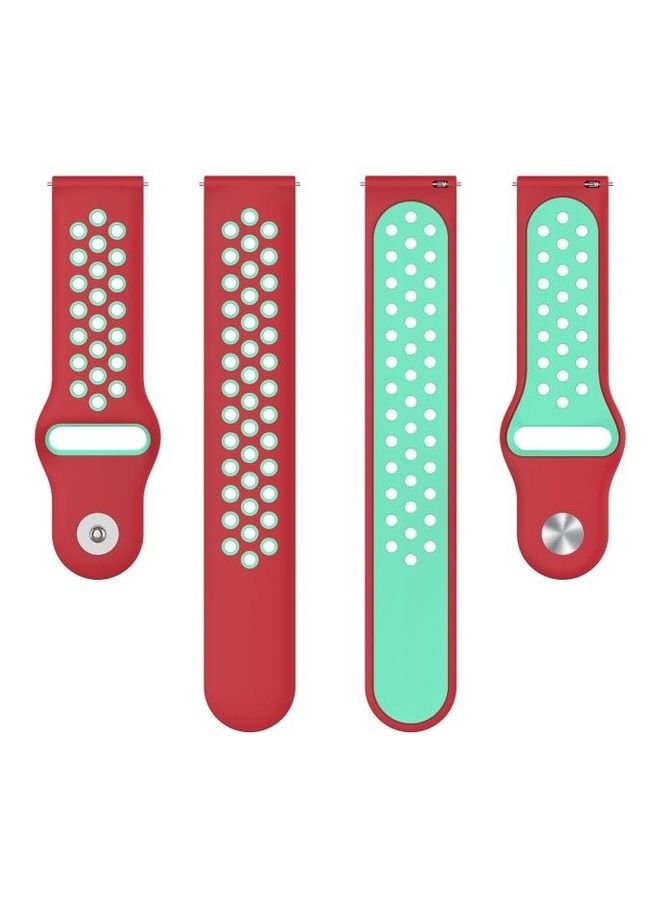 BGM Silicone Replacement Strap Watchband For Huawei Watch 3 / 3 Pro 22mm Red/Green - Image 2
