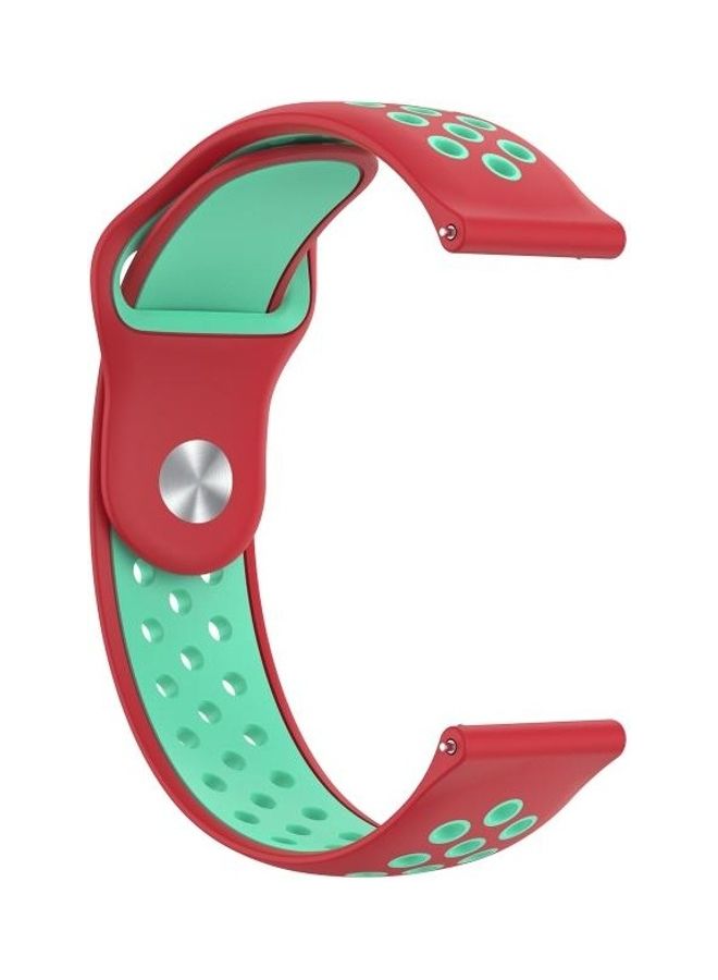 BGM Silicone Replacement Strap Watchband For Huawei Watch 3 / 3 Pro 22mm Red/Green - Image 3