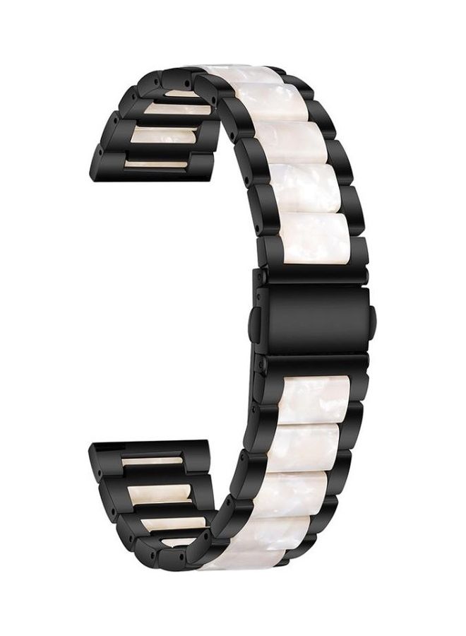 BGM Universal Three Beads Stainless Steel Resin Replacement Strap Watchband For Garmin Venu/Vivoactive 3 20mm Black - Image 1