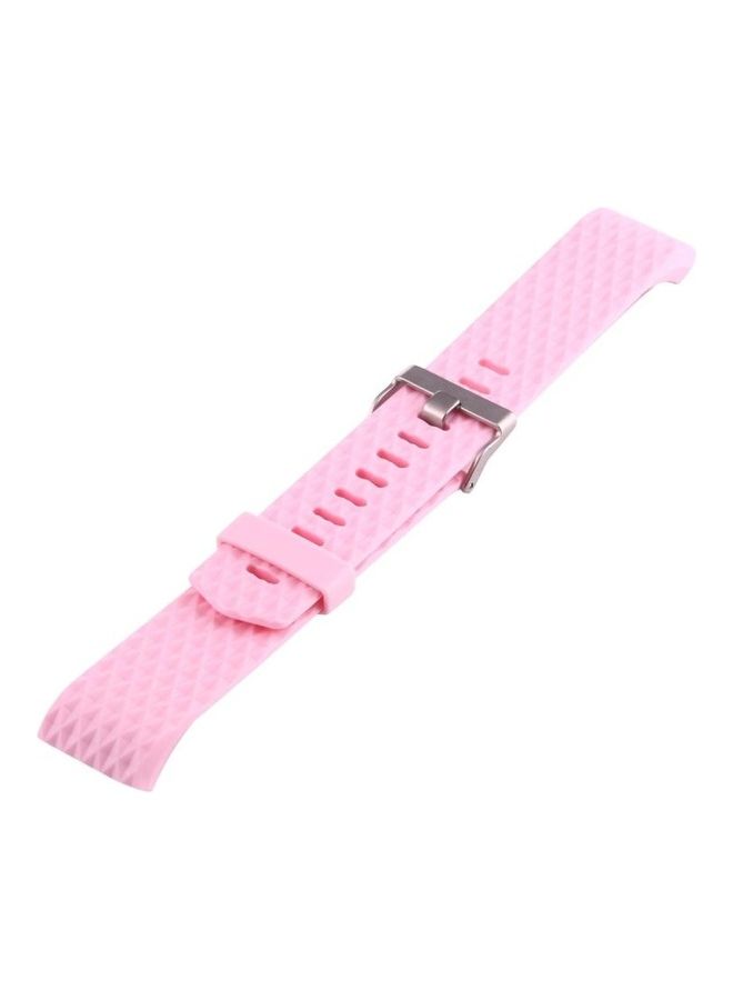 BGM Diamond Texture TPU Watchband For Fitbit Charger 2 Bracelet Watch , Pink - Image 2