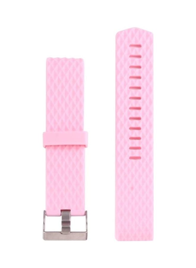 BGM Diamond Texture TPU Watchband For Fitbit Charger 2 Bracelet Watch , Pink - Image 3