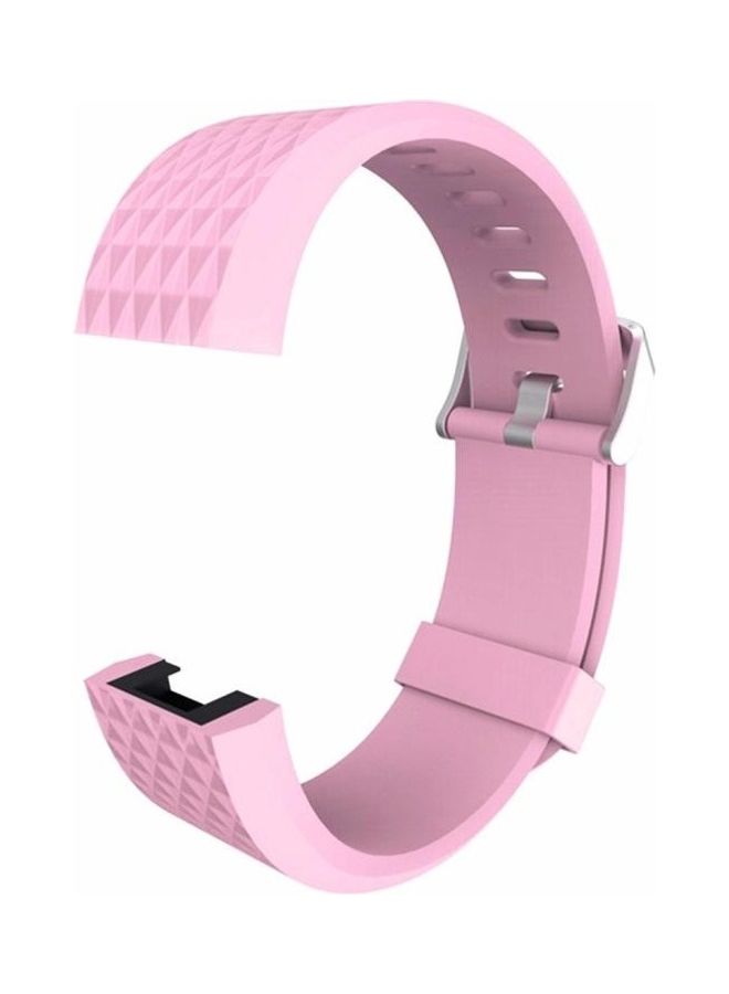 BGM Diamond Texture TPU Watchband For Fitbit Charger 2 Bracelet Watch , Pink - Image 4