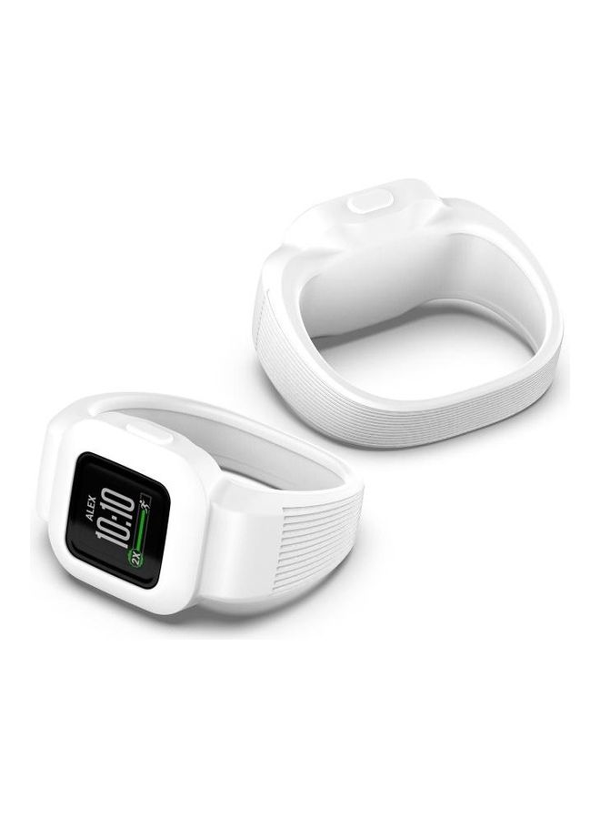 BGM No Buckle Silicone Band For Garmin Vivofit JR3 White - Image 3