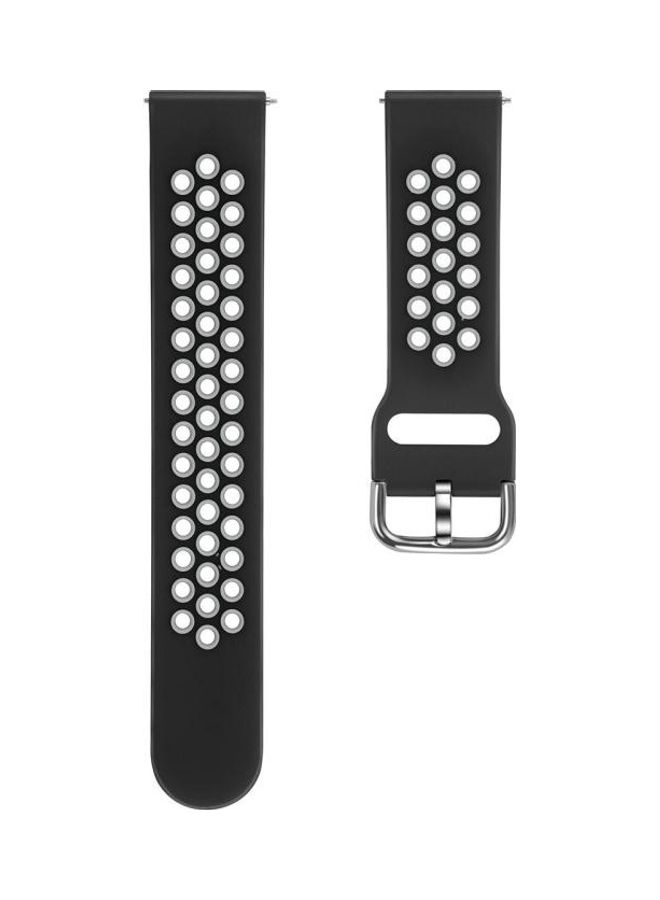 BGM Silicone Double Colour Wrist Strap Watchband For Galaxy Watch 46/S3/Huawei GT 1/2 22mm Black - Image 2