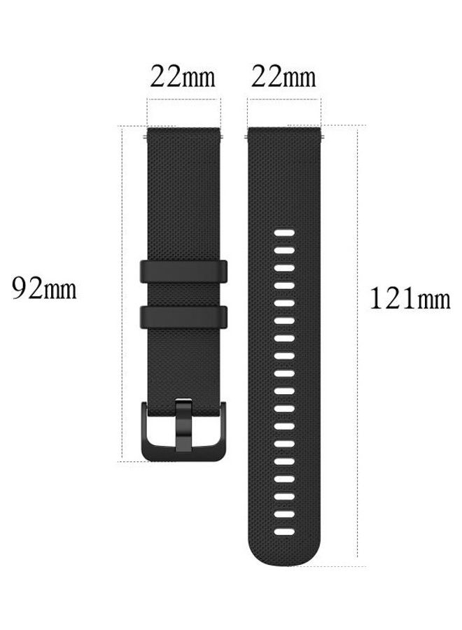 BGM 22mm For Huawei Watch GT2e GT2 46mm Silicone Strap Black - Image 5