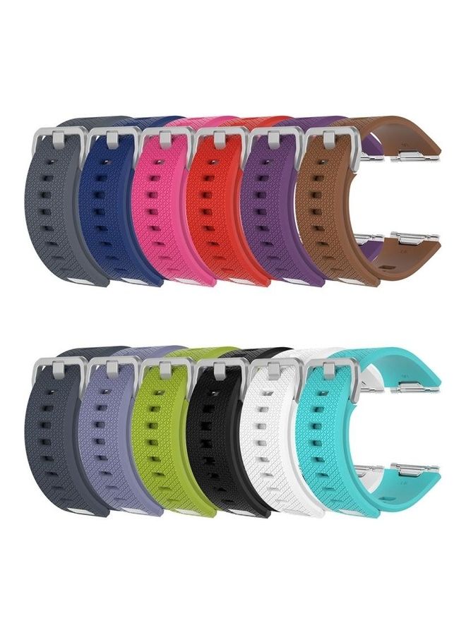 BGM Silicone Replacement Wrist Strap Watchband with Buckle For Fitbit Ionic Herringbone Texture Black - Image 4