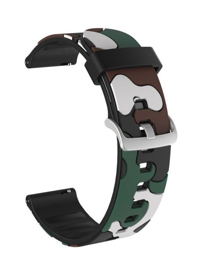 BGM Camouflage Silicone Replacement Wrist Strap Watchband with Silver Buckle 20mm For Huawei Watch GT 2 42mm Multicolour - Image 1