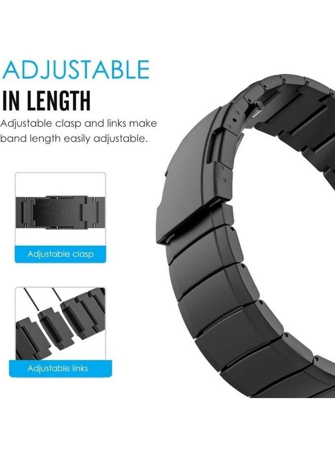 BGM Stainless Steel Strap with Turtle Back Buckle 22mm For Huawei Watch GT2e GT2 46mm A Black - Image 2