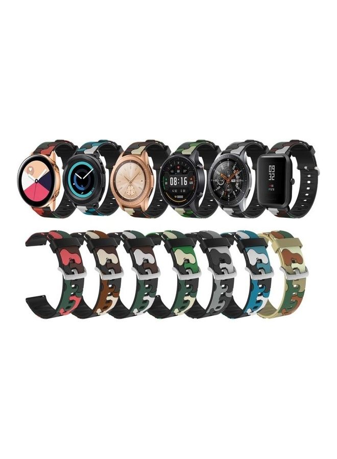 BGM Silicone Replacement Wrist Strap Watchband with Silver Buckle 20mm For Samsung Galaxy Watch Active2 44mm / Watch Active2 40mm / Watch Active Multicolour - Image 4