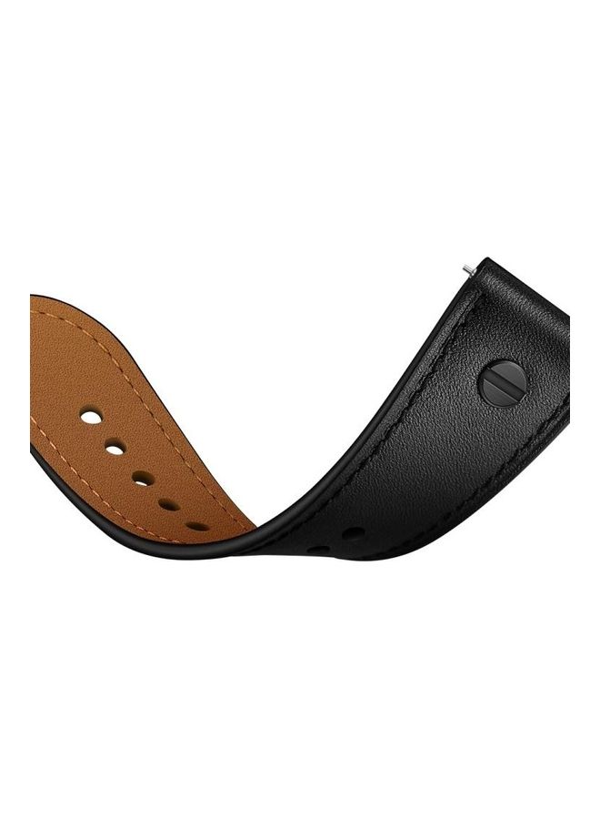 BGM Leather Strap 22mm For Huawei Watch GT2e / GT2 46mm Black - Image 5