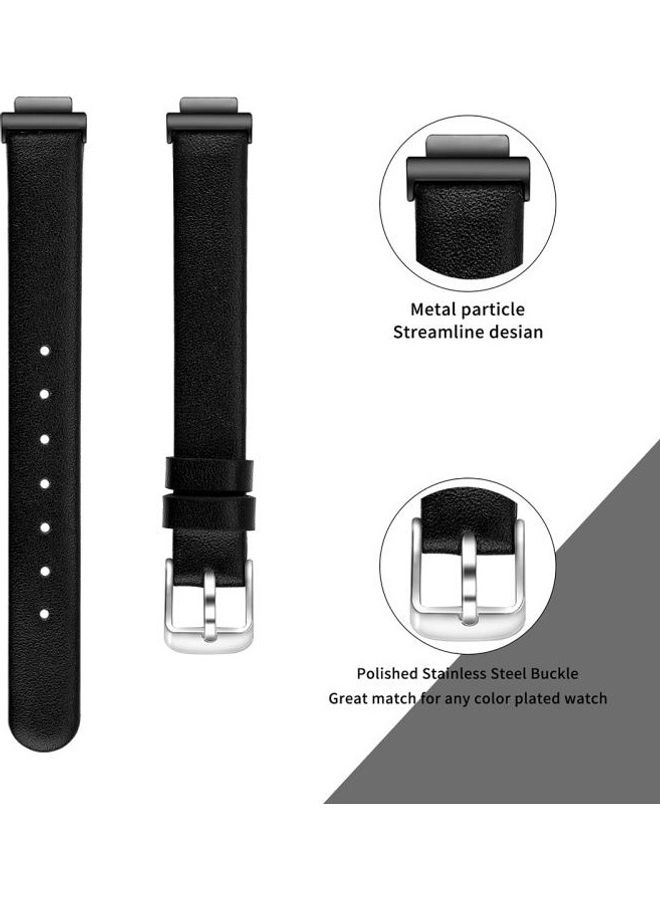 بي جي إم سوار معصم بديل من الجلد مع موصل معدني لساعة فيتبيت إنسباير/ إنسباير HR أسود - Image 3