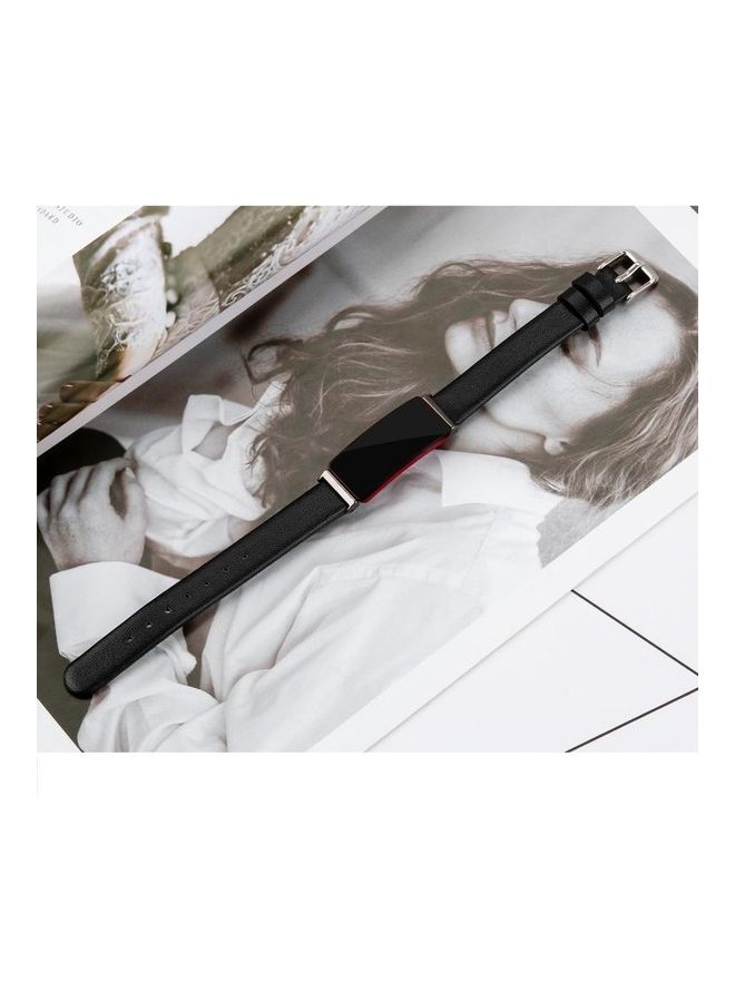 بي جي إم سوار معصم بديل من الجلد مع موصل معدني لساعة فيتبيت إنسباير/ إنسباير HR أسود - Image 5