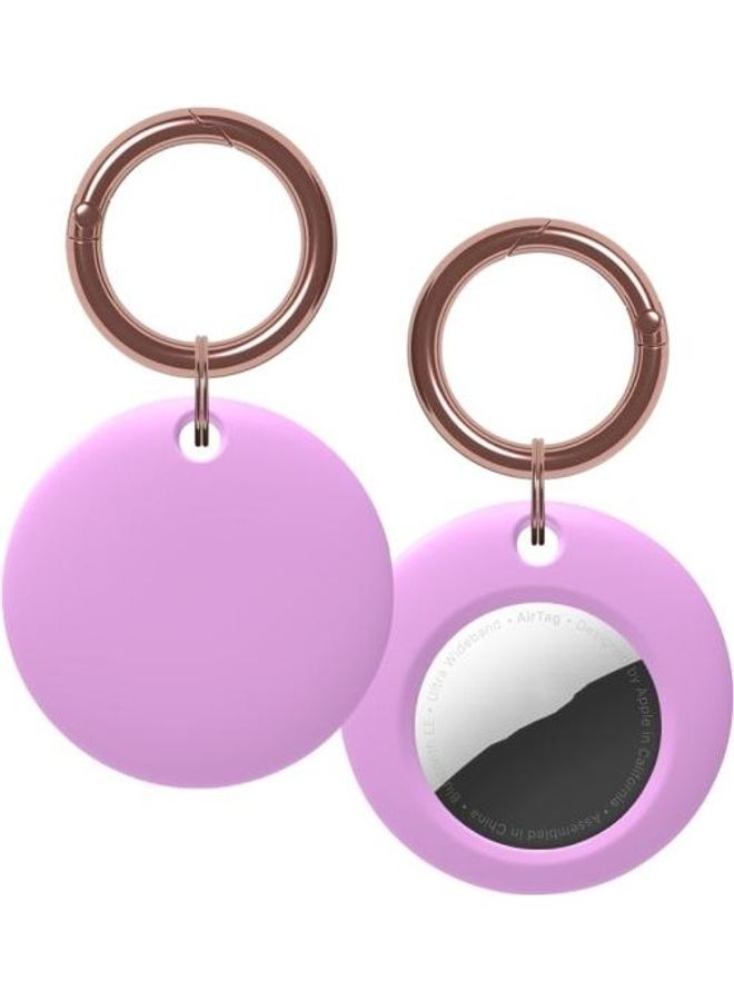BGM - Silicone Shockproof Protective Cover Case with Keychain Ring for Apple AirTag Purple - Image 1