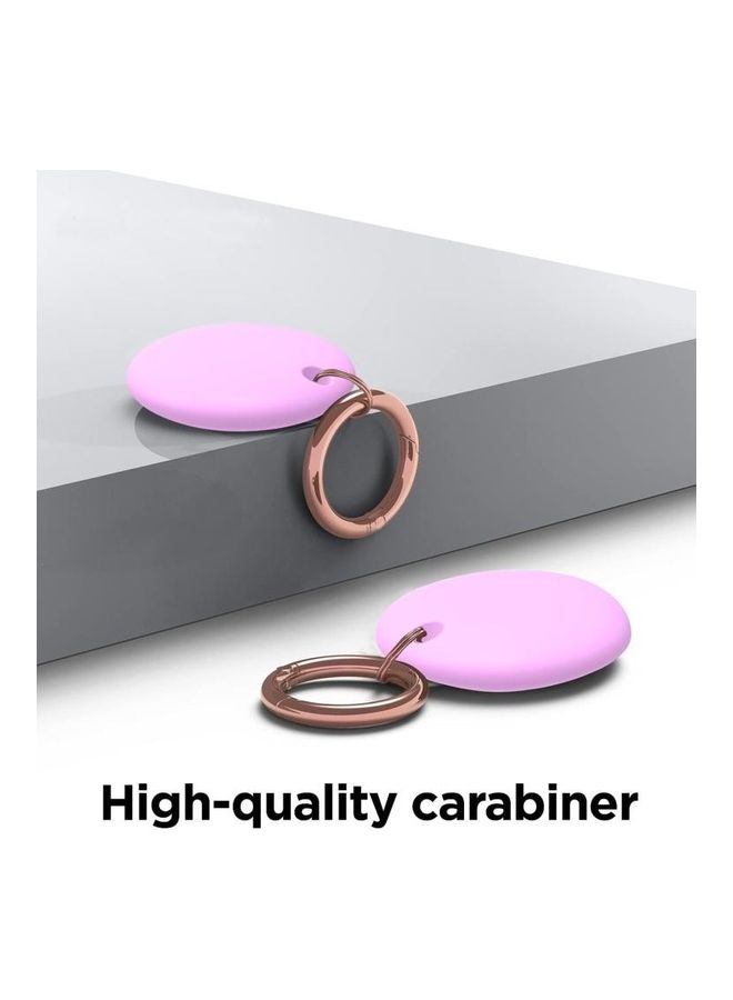 BGM - Silicone Shockproof Protective Cover Case with Keychain Ring for Apple AirTag Purple - Image 1