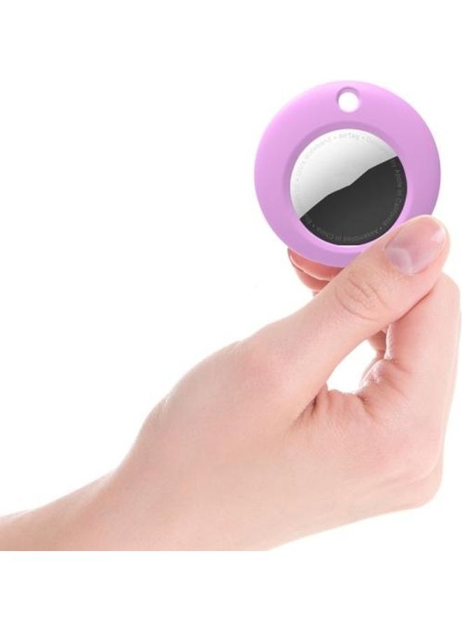 BGM - Silicone Shockproof Protective Cover Case with Keychain Ring for Apple AirTag Purple - Image 1