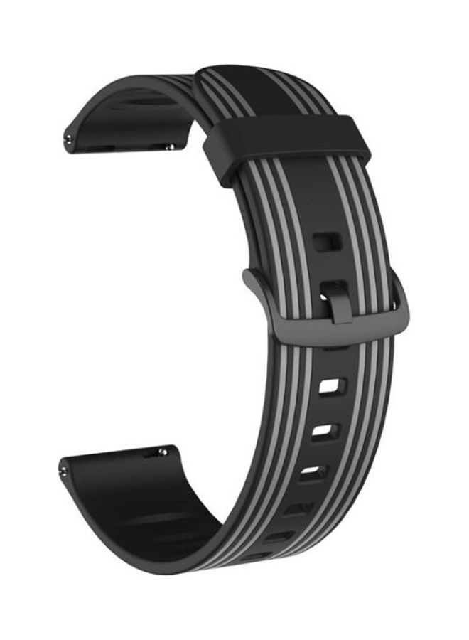 BGM Striped Silicone Strap 22mm For Huawei Watch GT2e / GT / GT2 46MM Black - Image 2