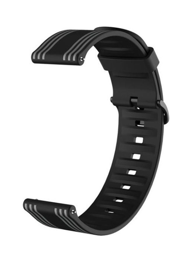 BGM Striped Silicone Strap 22mm For Huawei Watch GT2e / GT / GT2 46MM Black - Image 3