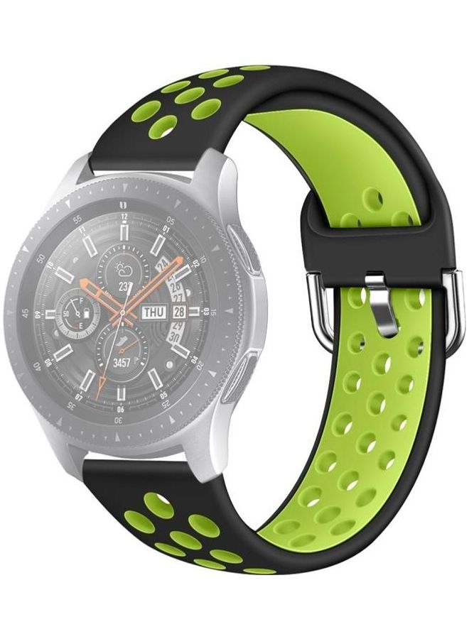 BGM Silicone Double Colour Wrist Strap Watchband For Galaxy 46/S3/Huawei GT 1/2 22mm Smart Watch Black  - Image 1