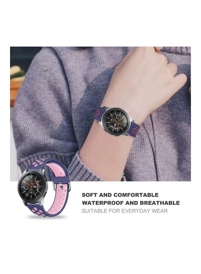 BGM Silicone Double Colour Wrist Strap Watchband For Galaxy 46/S3/Huawei GT 1/2 22mm Smart Watch Black  - Image 5