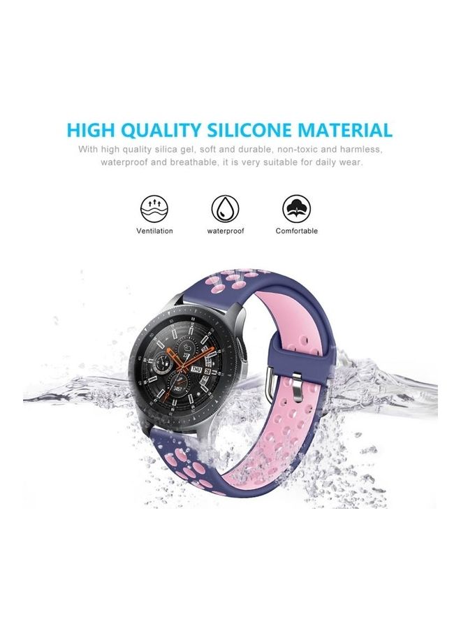 BGM Silicone Double Colour Wrist Strap Watchband For Galaxy 46/S3/Huawei GT 1/2 22mm Smart Watch Black  - Image 4