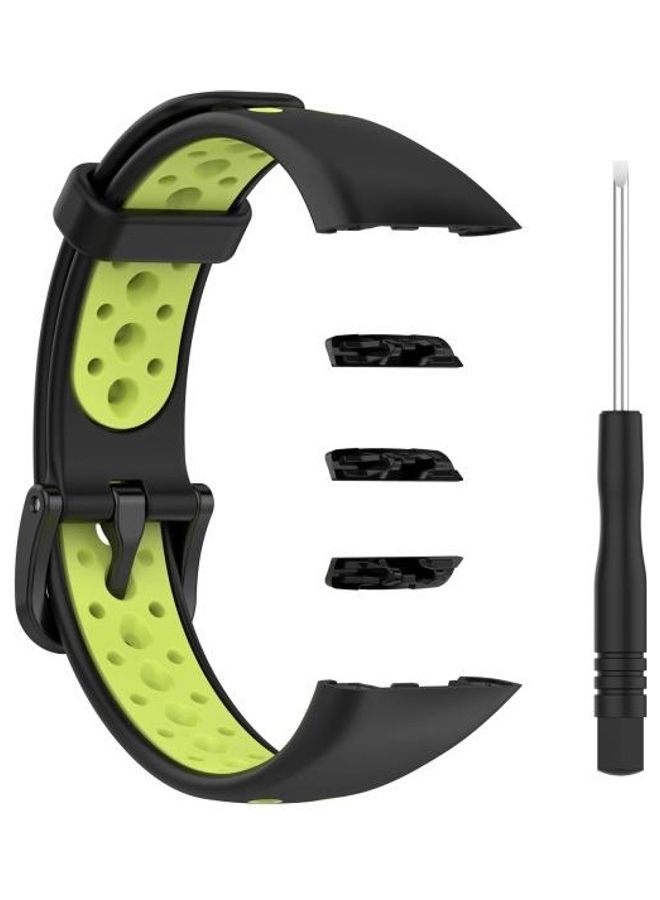 BGM Universal Two-colour Breathable Silicone Replacement Strap Watchband For Huawei Band 6 Black - Image 1
