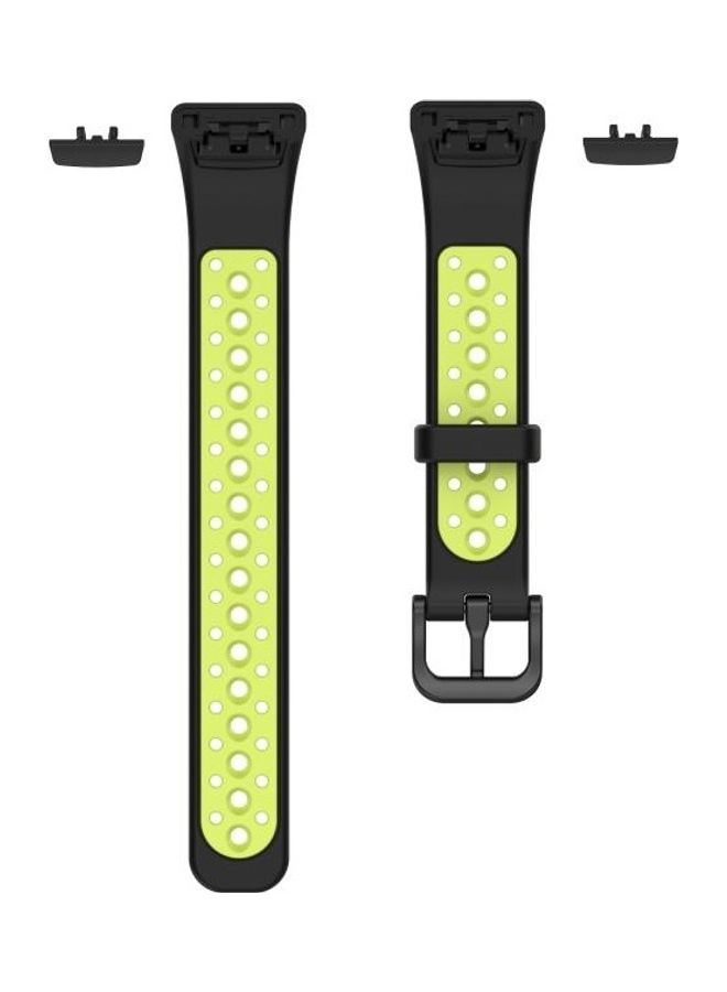 BGM Universal Two-colour Breathable Silicone Replacement Strap Watchband For Huawei Band 6 Black - Image 2