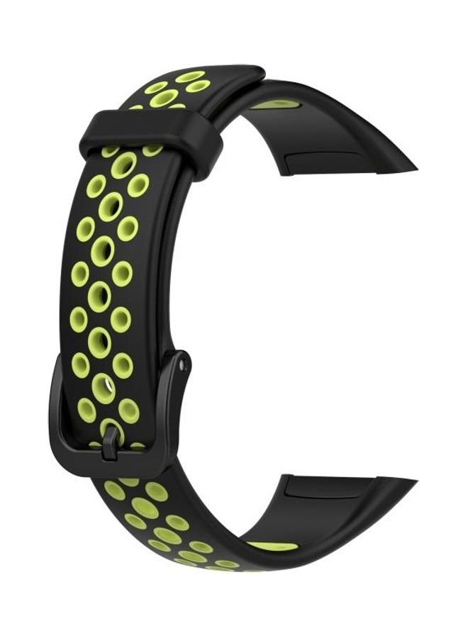 BGM Universal Two-colour Breathable Silicone Replacement Strap Watchband For Huawei Band 6 Black - Image 3