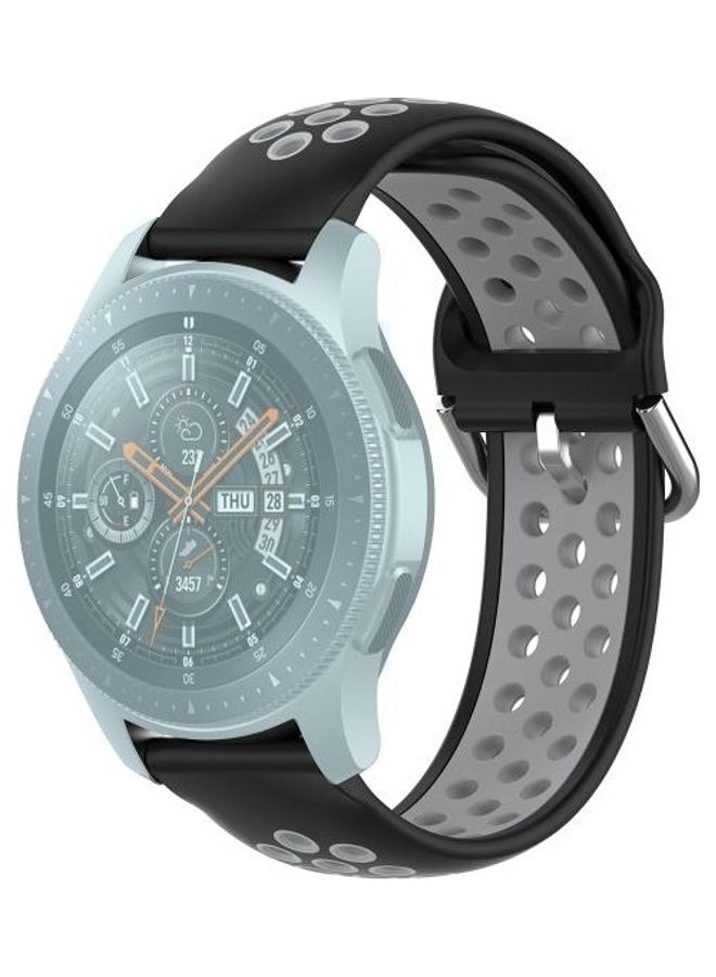 BGM Two-tone Silicone Replacement Wrist Strap For Samsung Galaxy Watch 46mm/Gear S3 Black - Image 1