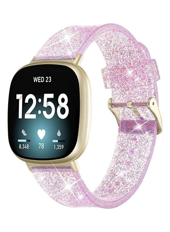 BGM For Fitbit Versa 3 Glitter Powder Replacement Strap Watchband Purple - Image 2