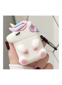 Cute Closed Eyes Cartoon Series Bluetooth Headphone Protective Case For Apple AirPods 1/2 White