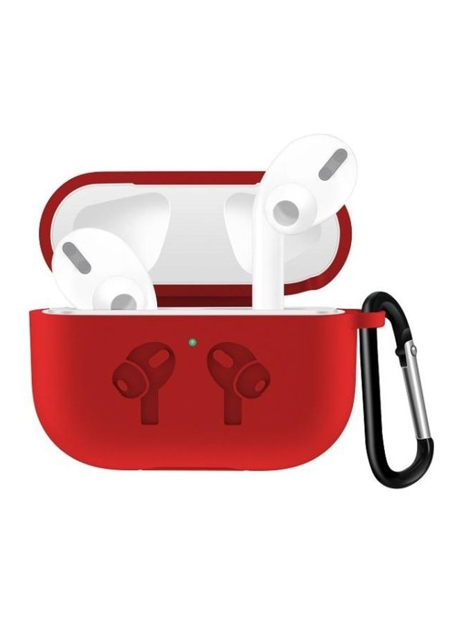 BGM Silicone Flip Cover Earphone Protective Case with Buckle For AirPods Pro Red - Image 1