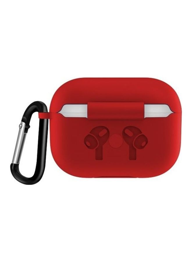 BGM Silicone Flip Cover Earphone Protective Case with Buckle For AirPods Pro Red - Image 2