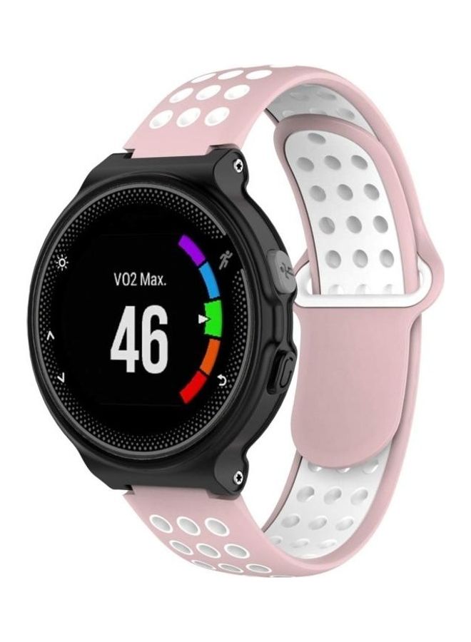 BGM Double Colour Silicone Sport Wrist Strap For Garmin Forerunner 220 / Approach S5 / S20 Pink/White - Image 1