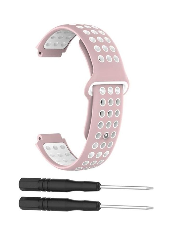 BGM Double Colour Silicone Sport Wrist Strap For Garmin Forerunner 220 / Approach S5 / S20 Pink/White - Image 2